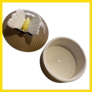 Vintage Fitz and‎ Floyd Trinket Box Butterfly Decor Ceramic Jewelry Holder